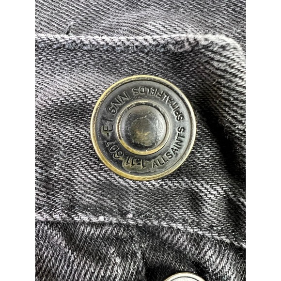AllSaints Crow Pistol Jeans Mens 32x30 Charcoal Gray Skinny Fit Button Fly Denim - Picture 5 of 12